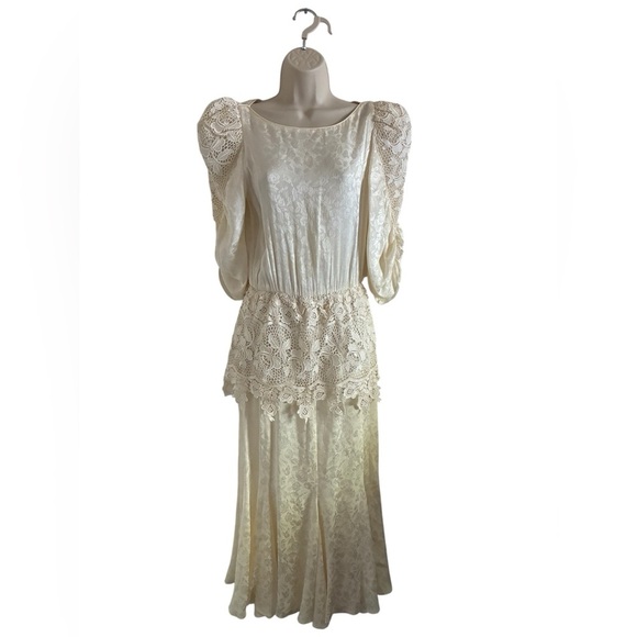 Vintage Lillie Rubin x Capriccio by Digna 80’s Silk Gown USA Made Wedding 8 - Picture 1 of 16